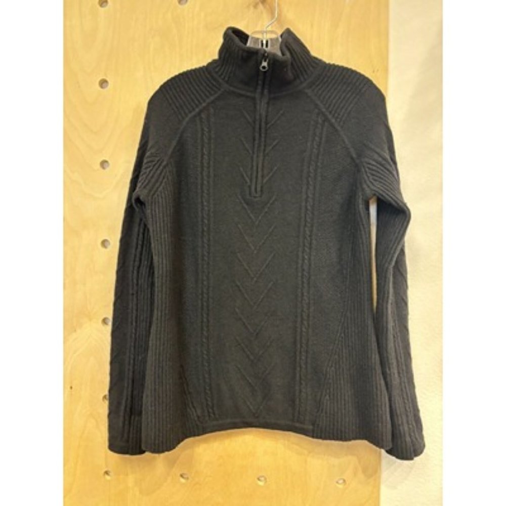Smartwool Black Merino Wool 1/4 Zip Knit Pullover Sweater Women's Size L